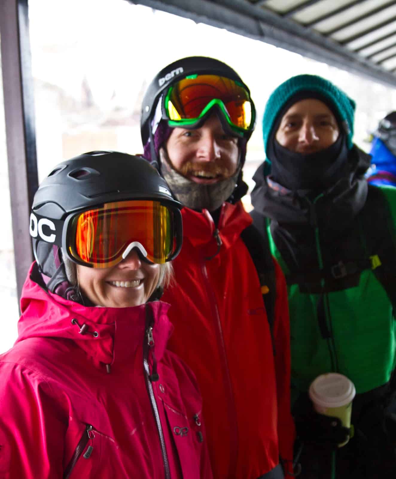 Base Mountain Sports team on the slopes